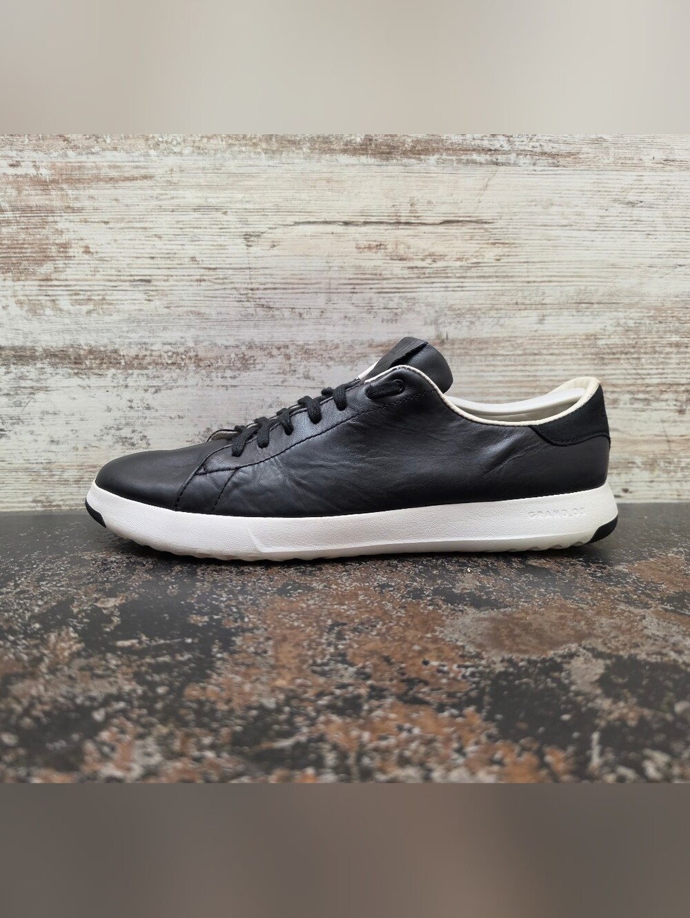 Mens Cole Haan Grandpro Tennis Sneakers Shoes Sz 10 Used C22583 Black Leather